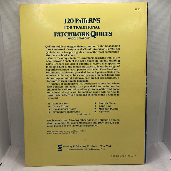 120 Patterns for Traditional Patchwork Quilts by Maggie Malone 1983 - Picture 11 of 13
